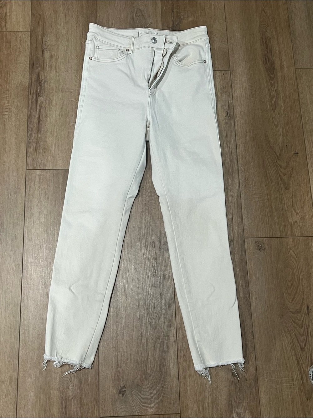 Free People We the Free Cream High-Rise straight leg Jeans size 30